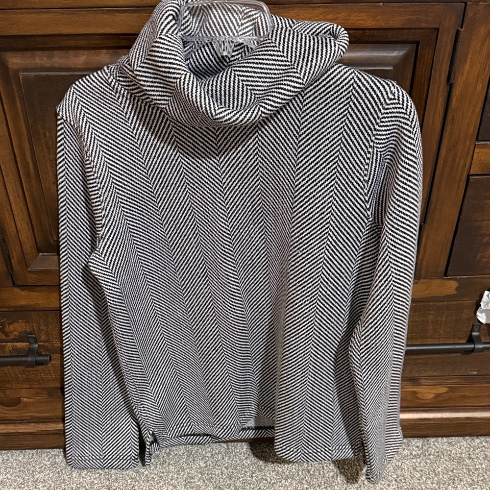 J. Crew Black and White Turtleneck Sweater